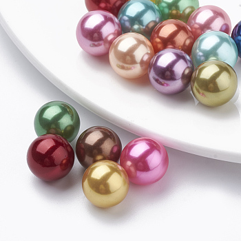 Eco-Friendly Plastic Imitation Pearl Beads, High Luster, Grade A, No Hole Beads, Round, Mixed Color, 2mm