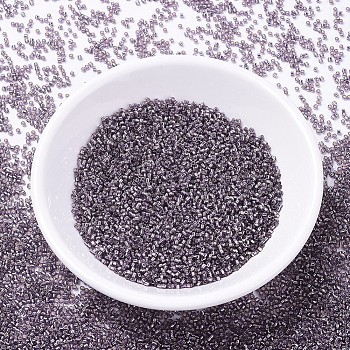 MIYUKI Delica Beads, Cylinder, Japanese Seed Beads, 11/0, (DB1205) Silverlined Light Amethyst, 1.3x1.6mm, Hole: 0.8mm, about 10000pcs/bag, 50g/bag