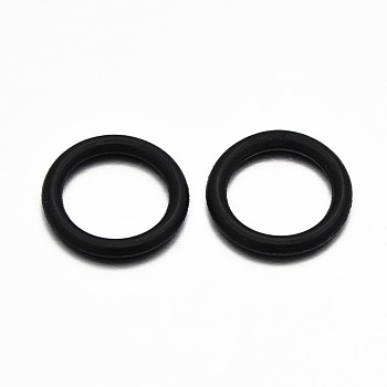 Rubber O Ring Connectors, Linking Ring, Black, 14x2mm, Inner Diameter: 11mm