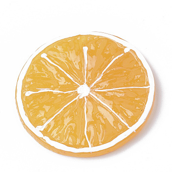 Resin Pendants, Lemon, Dark Orange, 46.5~48.5x3.5~5mm, Hole: 1.5mm