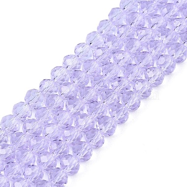 Lilac Rondelle Glass Beads