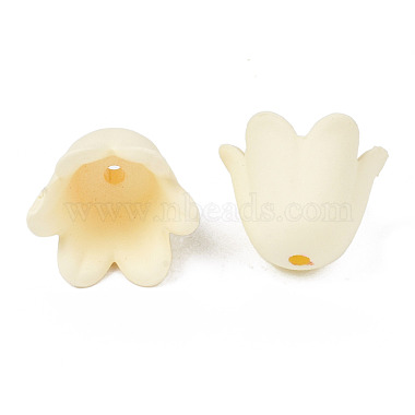Rubberized Style Opaque Acrylic Bead Caps(ACRP-T010-01F)-3