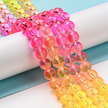 Dyed & Heated Synthetic Quartz Beads Strands(G-P502-01B-05)-2