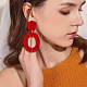 4 Pairs 4 Colors Hollow Oval Acrylic Dangle Stud Earrings for Women(EJEW-AN0004-36)-6