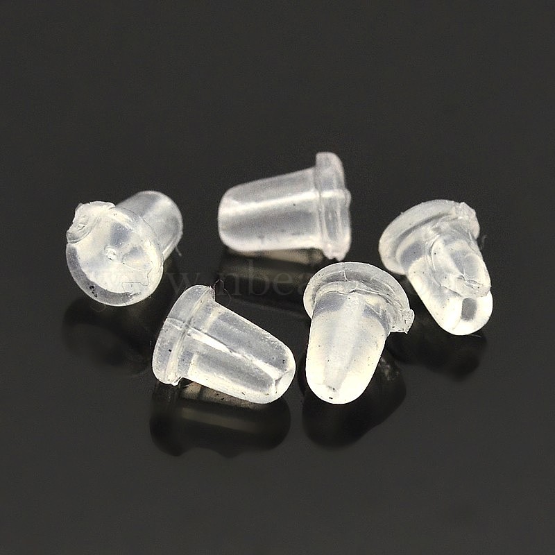 Clear Silicone Earring backs 6mm - Ear Clutch - Earnut