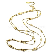 304 Stainless Steel Satellite Chain Necklaces, Long Wrap Layering Necklace, Golden, 47.36 inch(120.3cm)(BJEW-K257-06G)