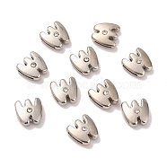 Letter Slider Beads for Watch Band Bracelet Making, Platinum Plated Alloy Crystal Rhinestone Slide Charms, Cadmium Free & Nickel Free & Lead Free, Letter.W, 11~13x9~11.5x4~5mm, Hole: 7.5~8x1mm(ALRI-O012-W-NR)