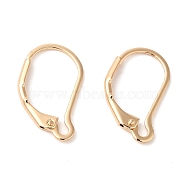 Brass Leverback Earring Findings, Light Gold, 17x10x0.6mm, Hole: 1.6mm(KK-Q770-11G)
