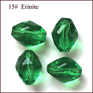 Imitation Austrian Crystal Beads, Grade AAA, Faceted, Oval, Green, 8x6mm, Hole: 0.7~0.9mm(SWAR-F071-9x6mm-15)