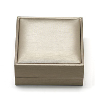 Plastic Bracelet Boxes, with Velvet, Square, Tan, 9.1x9.1x4.5cm(OBOX-Q014-31)