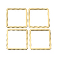 Brass Linking Rings, Lead Free & Cadmium Free, Square, Real 24K Gold Plated, 30x30x0.5mm, Inner Diameter: 26mm(KK-O143-34G)