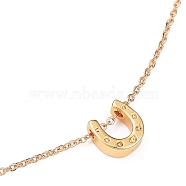 Brass Pendant Necklaces, with 304 Stainless Steel Lobster Claw Clasps, Horseshoe, Golden, 16.06 inch(40.8cm)(NJEW-JN02933)
