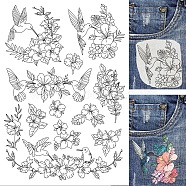 4 Sheets 11.6x8.2 Inch Stick and Stitch Embroidery Patterns, Non-woven Fabrics Water Soluble Embroidery Stabilizers, Flower, 297x210mmm(DIY-WH0455-049)