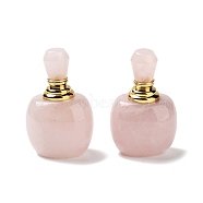 Natural Rose Quartz Dropper Bottles, with Golden 304 Stainless Steel Findings, SPA Aromatherapy Essemtial Oil Empty Bottle, 4.05x3.2x6.5cm(DJEW-K024-01G-05)