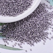 MIYUKI Delica Beads, Cylinder, Japanese Seed Beads, 11/0, (DB0419) Galvanized Dusty Orchid, 1.3x1.6mm, Hole: 0.8mm, about 2000pcs/bottle, 10g/bottle(SEED-JP0008-DB0419)