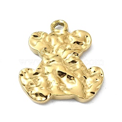 Ion Plating(IP) 304 Stainless Steel Pendants, Real 18K Gold Plated, Bear, 19x17.5x2mm, Hole: 1.6mm(STAS-B058-26G-06)