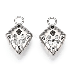 Brass Pendants, Cadmium Free & Nickel Free & Lead Free, Real Platinum Plated, 25.5x16.5x8mm, Hole: 4mm(KK-L211-009P-02)