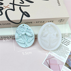 Flower Pendant DIY Food Grade Silicone Mold, Resin Casting Molds, for UV Resin, Epoxy Resin Craft Making, Flower, 78x67mm(PW-WG25212-06)