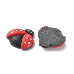 Opaque Resin Cabochons, Ladybug, Red, 21x23x6mm(RESI-TAC0007-22)