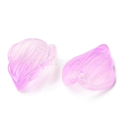 Transparent Glass Pendants, Pale Orchids, Violet, 17.5x14x5mm, Hole: 1.2mm(GLAA-A002-01E)