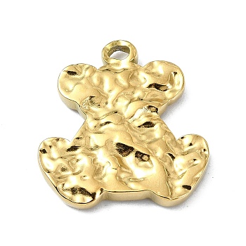 Ion Plating(IP) 304 Stainless Steel Pendants, Real 18K Gold Plated, Bear, 19x17.5x2mm, Hole: 1.6mm