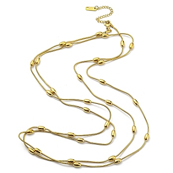 304 Stainless Steel Satellite Chain Necklaces, Long Wrap Layering Necklace, Golden, 47.36 inch(120.3cm)