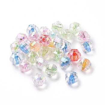 Transparent Acrylic Beads, Hexagon, Mixed Color, 15.5~16x17.5~18x14mm, Hole: 2.5mm