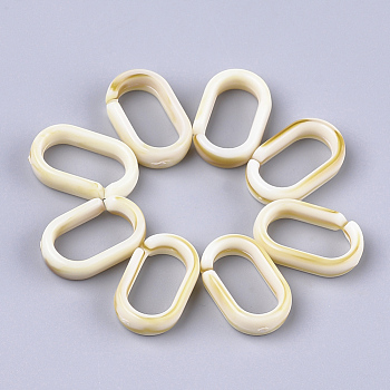 Acrylic Linking Rings, Quick Link Connectors, Imitation Gemstone Style, For Cable Chains Making, Oval, Linen, 18.5x11.5x5mm, Inner Measure: 14x7mm, about 1130pcs/500g