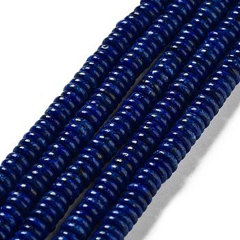 Dyed Natural Sesame Jasper/Kiwi Jasper Imitation Lapis Lazuli Beads Strands, Rondelle, 6~6.5x2~2.5mm, Hole: 1.2mm, about 156~158pcs/strand, 15.12~15.20 inch(38.4~38.6cm)