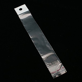 Cellophane Bags, OPP Material, Adhesive, White, 21x3cm, Unilateral Thickness: 0.025mm, Inner Measure: 17.5x3cm, Hole: 8mm