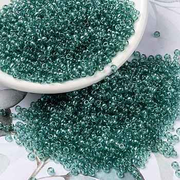 MIYUKI Round Rocailles Beads, Japanese Seed Beads, 8/0, (RR2445) Transparent Sea Foam Luster, 3mm, Hole: 1mm, about 422~455pcs/10g