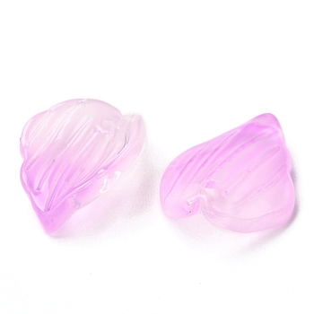 Transparent Glass Pendants, Pale Orchids, Violet, 17.5x14x5mm, Hole: 1.2mm