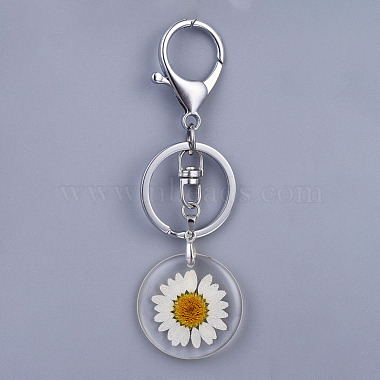 Clear Flat Round Resin Key Chain
