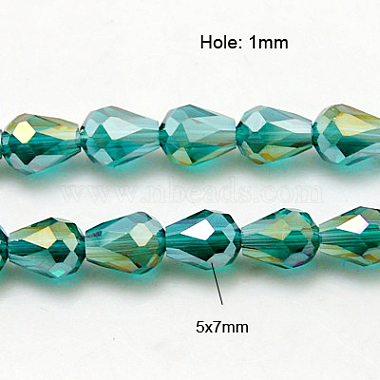 Electroplate Glass Beads Strands(X-EGLA-D015-7x5mm-26)-1