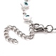 Enamel Rhombus with Evil Eye Link Chains Bracelet(BJEW-P271-03P)-4