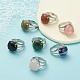 Adjustable Natural & Synthetic Gemstone Finger Rings(RJEW-F075-01)-5