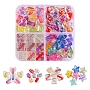 91Pcs 4Style Transparent Acrylic Beads, Mixed Color, 8~13x8~14x7~13mm, Hole: 1.5~2mm