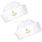 Polyester Sailor Hat, White, 215x75~10.5mm(AJEW-CN0007-55)