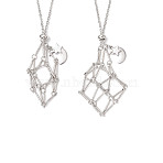 2Pcs 2 Styles 304 Stainless Steel Star Moon Macrame Pouch Pendant Necklace Making, Non-Tarnish, Stainless Steel Color, 23.62~29.33 inch(60~74.5cm), 1pc/style(NJEW-JN05371)