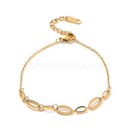 304 Stainless Steel Oval Link Bracelet for Women, Golden, 6-7/8 inch(17.4cm)(BJEW-G640-07G)