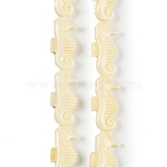 Synthetic Coral Carved Beads Strands, Dyed, Sea Horse, Lemon Chiffon, 25x13x5.5mm, Hole: 1.4mm, about 15pcs/strand, 14.96''(38cm)(CORA-C003-03)