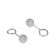 Anti-Tarnish Rhodium Plated 999 Sterling Silver Texture Round Dangle Earrings for Women, with 999 Stamp, Platinum, 16x7x3mm(EJEW-S215-01P)