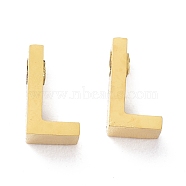 Ion Plating(IP) 304 Stainless Steel Charms, Alphabet, Golden, Letter.L, 8x4.5x3mm, Hole: 1.8mm(STAS-K216-41L-G)