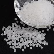 8/0 Frosted Round Glass Seed Beads, White, Size: about 3mm in diameter, hole:1mm, about 1101pcs/50g(X-SEED-A008-3mm-M1)