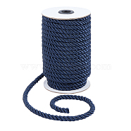 BENECREAT Nylon Thread, for Home Decorate, Upholstery, Curtain Tieback, Honor Cord, Marine Blue, 8mm, 20m/roll(NWIR-BC0002-04-08)
