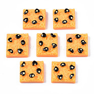 Opaque Epoxy Resin Cabochons, Imitation Food, Bread, Orange, 20.5x18.5x7.5mm(CRES-S358-49)