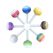 Resin Beads, Lollipop, Mixed Color, 11~17x6mm, about 100pcs/bag(RESI-CJC0010-02A)