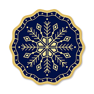 Self Adhesive Gold Foil Embossed Stickers, Medal Decoration Sticker, Flat Round, Snowflake Pattern, 5x5cm(DIY-WH0219-015)
