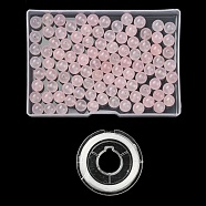 100Pcs Natural White Jade Beads, Round, Dyed, with Strong Stretchy Beading Elastic Thread, Flat Crystal Jewelry String for Jewelry Making, Pink, 8mm, Hole: 1mm(DIY-SZ0004-58Q)