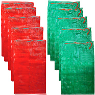 10Pcs 2 Colors Christmas Themed Plastic Drawstring Bags, Rectangle, Mixed Color, 78x50.5x0.12cm, 5pcs/color(ABAG-CN0001-10)